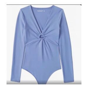 Abercrombie & Fitch XS Seamless Knit D-Ring V-Neck Long Sleeves Bodysuit